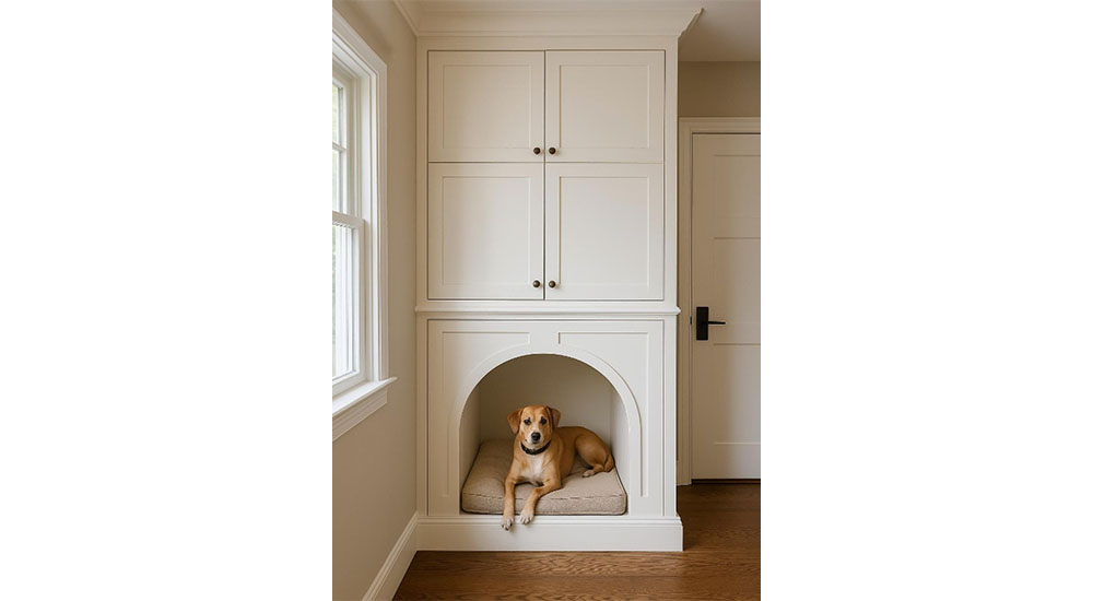 pet friendly design idea built in dog bed