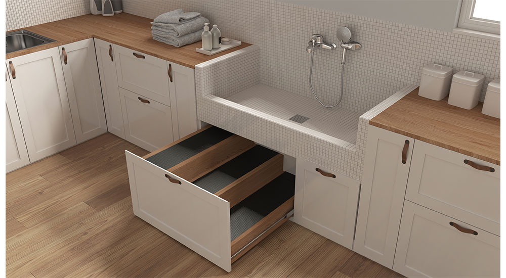 pet friendly design idea dog bath and ladder