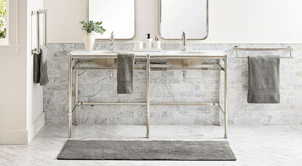 Pottery Barn Everson Metal Double Sink Vanity