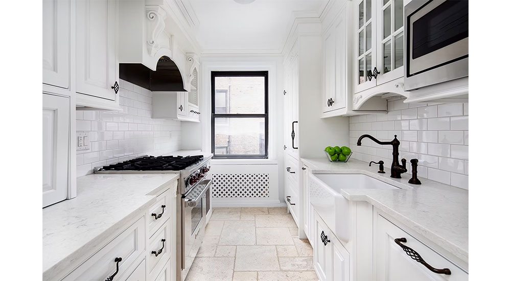 white apartment kitchen