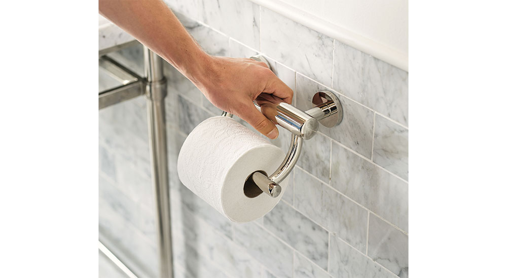 grab bar toilet paper holder