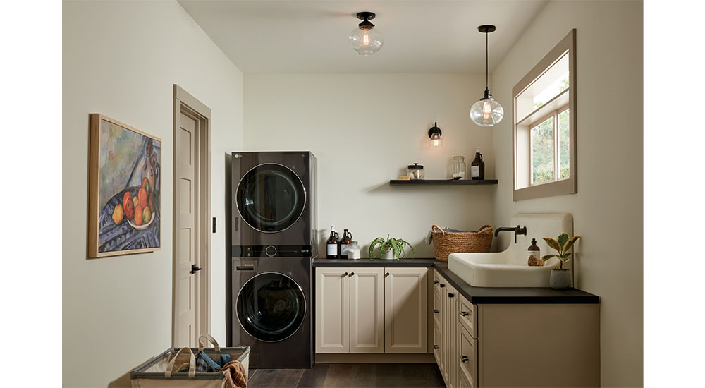 pendant lighting in laundry room