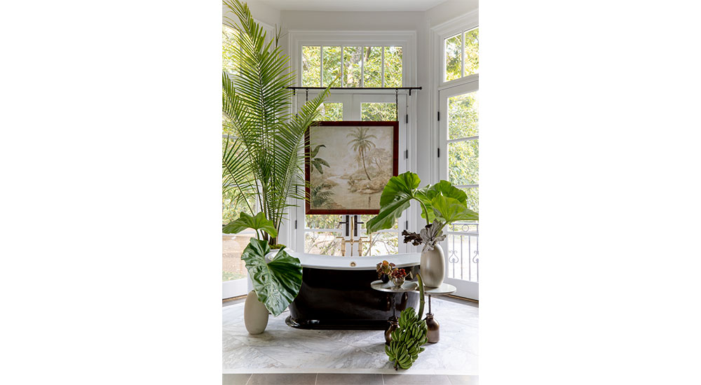 clawfoot soaking tub in primary bath