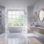 round airflow invi air diffuser in bathroom