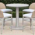 Armen Living Kobalt Three-Piece Outdoor Bar Set