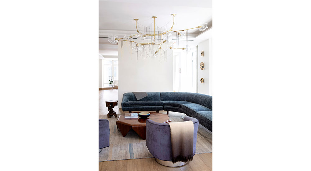 jessica shaw jewel tones dark blue curved sofa