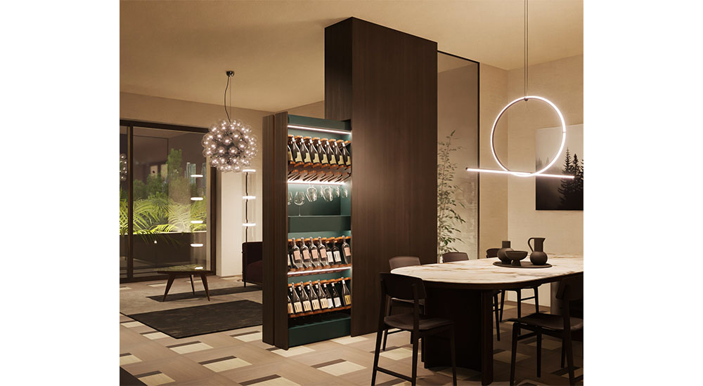 pull-out wine storage entertaining