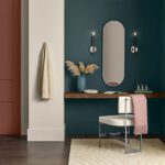 bath vanity with teal color